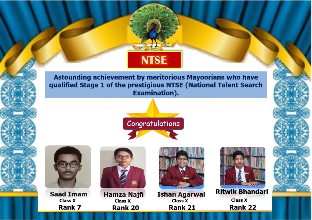 Astounding Achievement by Mayoorians at NTSE