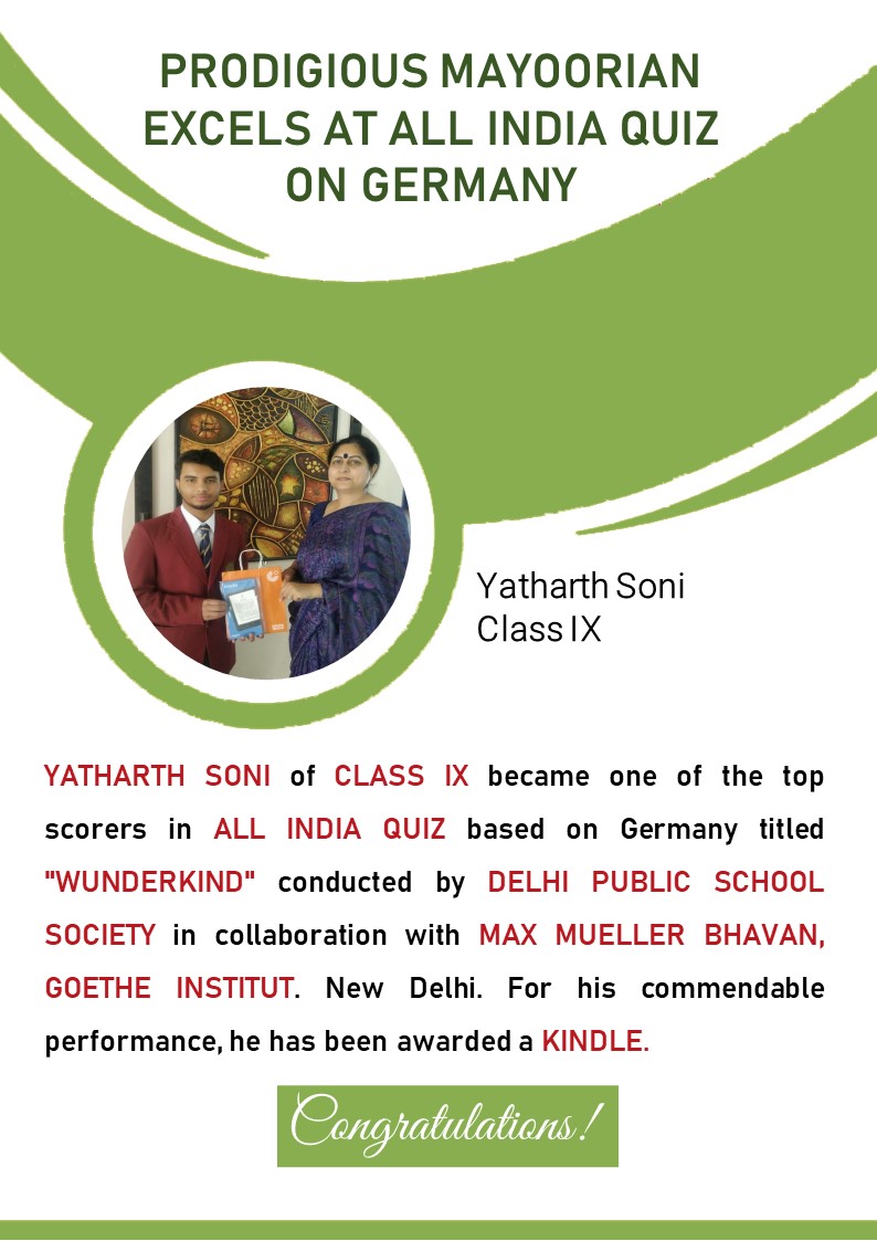 Prodigious Mayoorian Excels at All India Quiz on Germany