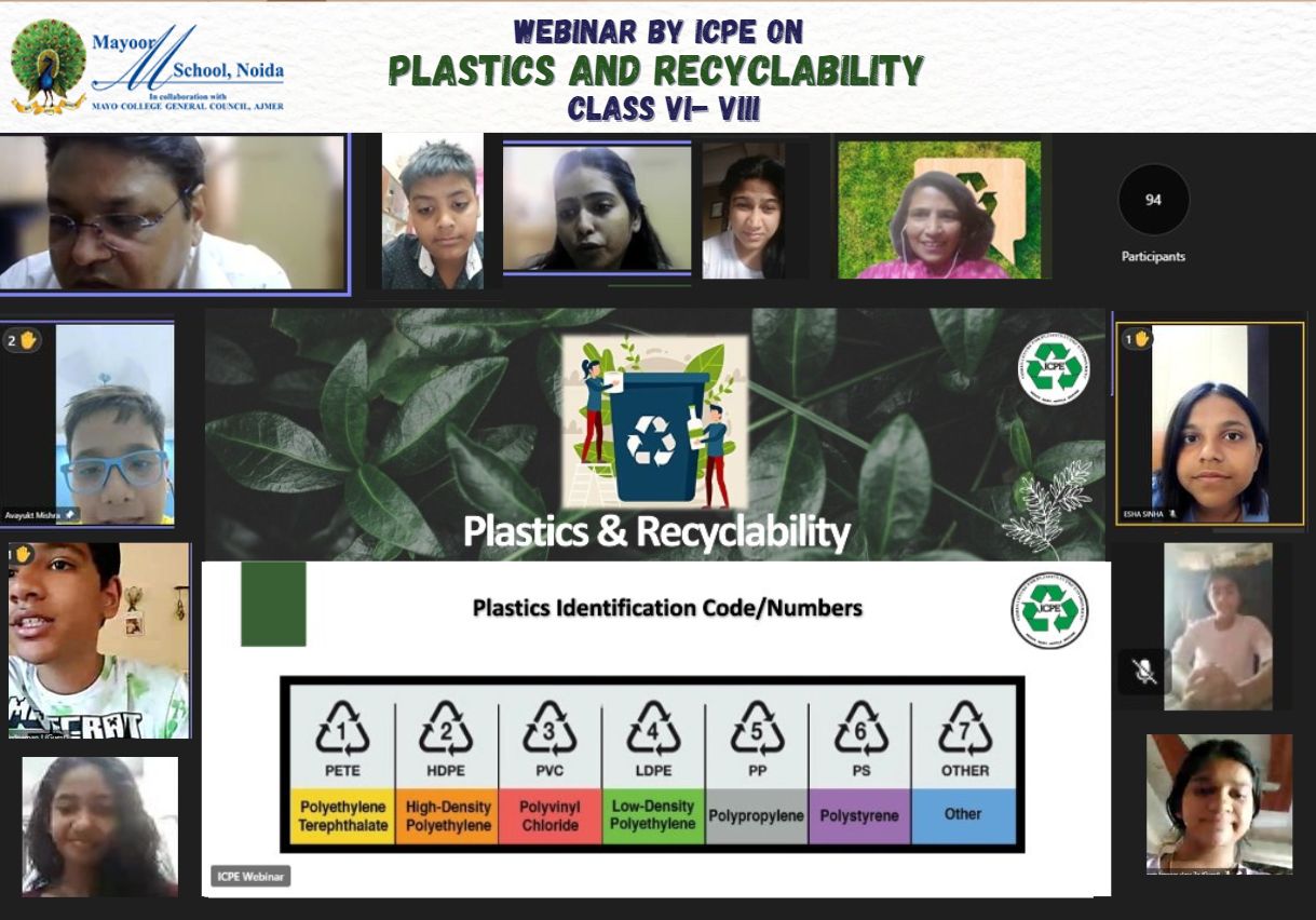 Mayoor School Noida takes a step towards a greener future with ICPE's Plastic Recycling Webinar