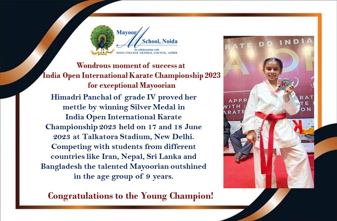 Wondrous moment of success at India Open International Karate Championship 2023 for exceptional Mayoorian
