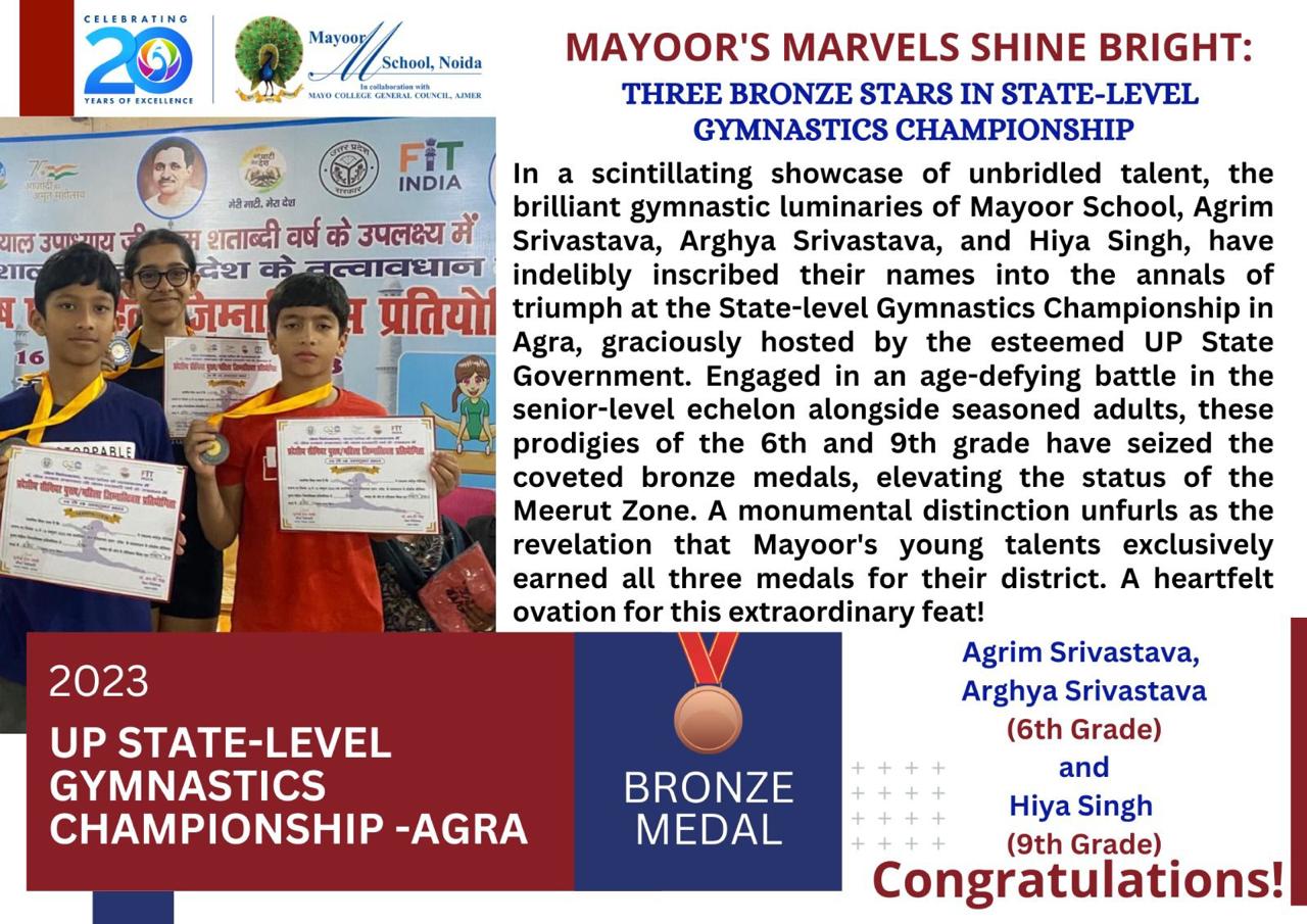 Mayoor\'s Marvels Shine Bright: Three Bronze Stars in State-Level Gymnastics Championship